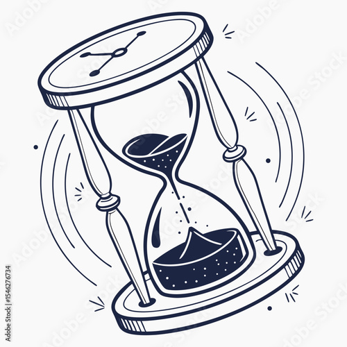 pressure time concept using bold hourglass shapes vector