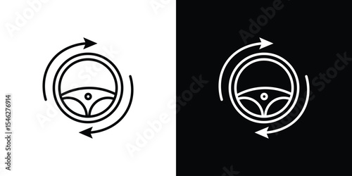 Autopilot icon in black. flat graphic vector icon