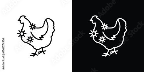 Avian Influenza icon in black. flat graphic vector icon