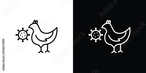 Avian Influenza icon in black. flat graphic vector icon