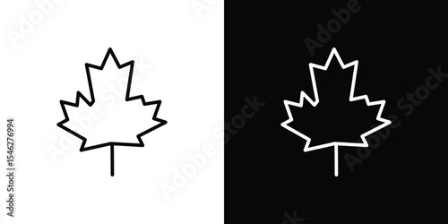 Autumn leaf canadian icon in black. flat graphic vector icon