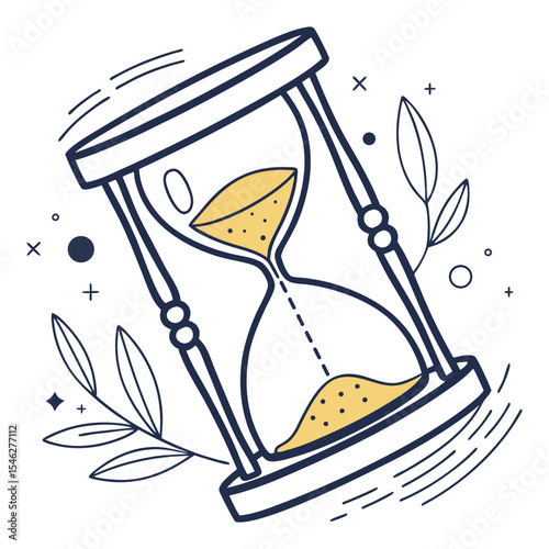time passing depicted using classic sand hourglass vector