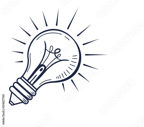 Glowing Light Bulb Representing Innovative Business Idea vector