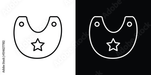 Baby bib icon in black. flat graphic vector icon