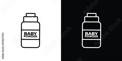 Baby powder icon in black. flat graphic vector icon