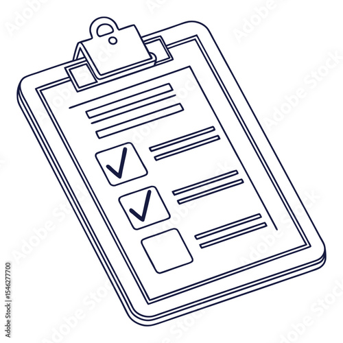 Office Paper List Graphic Using Simple Line Art vector