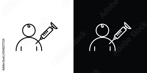 Baby Vaccination icon in black. flat graphic vector icon