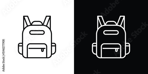 Backpack icon in black. flat graphic vector icon