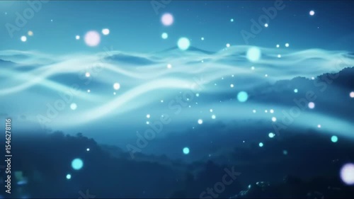 Wallpaper Mural Dreamlike blue landscape, ethereal glow, for digital content- with copy space Torontodigital.ca