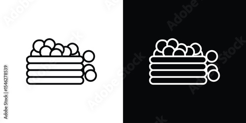 Ball pit icon in black. flat graphic vector icon