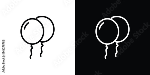Balloons icon in black. flat graphic vector icon