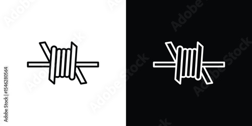 Barbed Wire icon in black. flat graphic vector icon