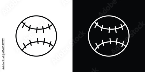Baseball icon in black. flat graphic vector icon