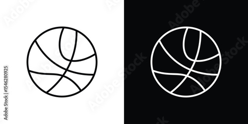 Basketball icon in black. flat graphic vector icon