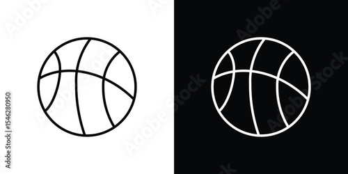 Basketball icon in black. flat graphic vector icon