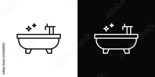 Bathtub cleaning icon in black. flat graphic vector icon