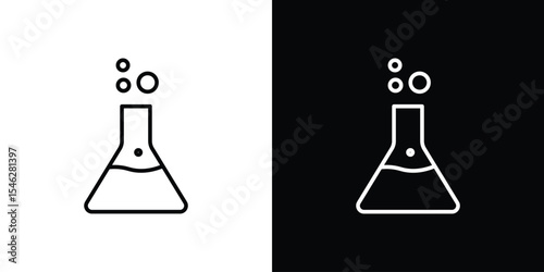 Beaker icon in black. flat graphic vector icon