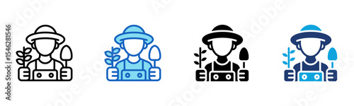Wheat Harvester icon Multi Style Vector Illustration 