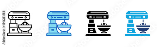 Dough Mixer icon Multi Style Vector Illustration 