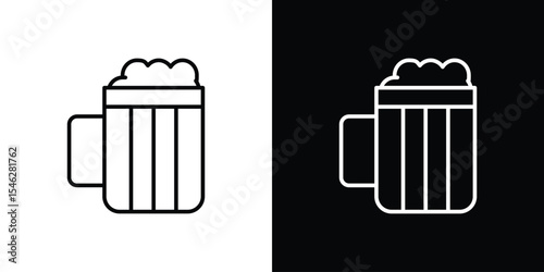 Beer mug icon in black. flat graphic vector icon