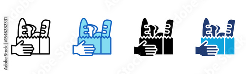 Bread Bag icon Multi Style Vector Illustration 