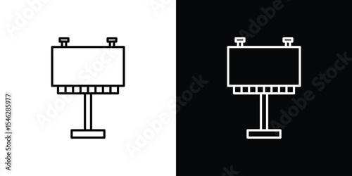 Billboard icon in black. flat graphic vector icon
