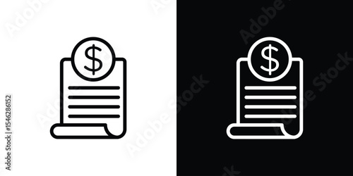 Billing icon in black. flat graphic vector icon