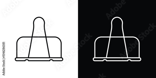 Binder clip icon in black. flat graphic vector icon