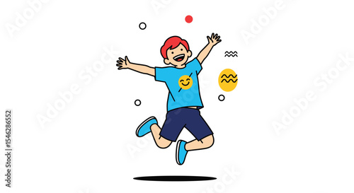 Embracing Joy and Freedom A Young Boy's Leap into Happiness and Fun Activities