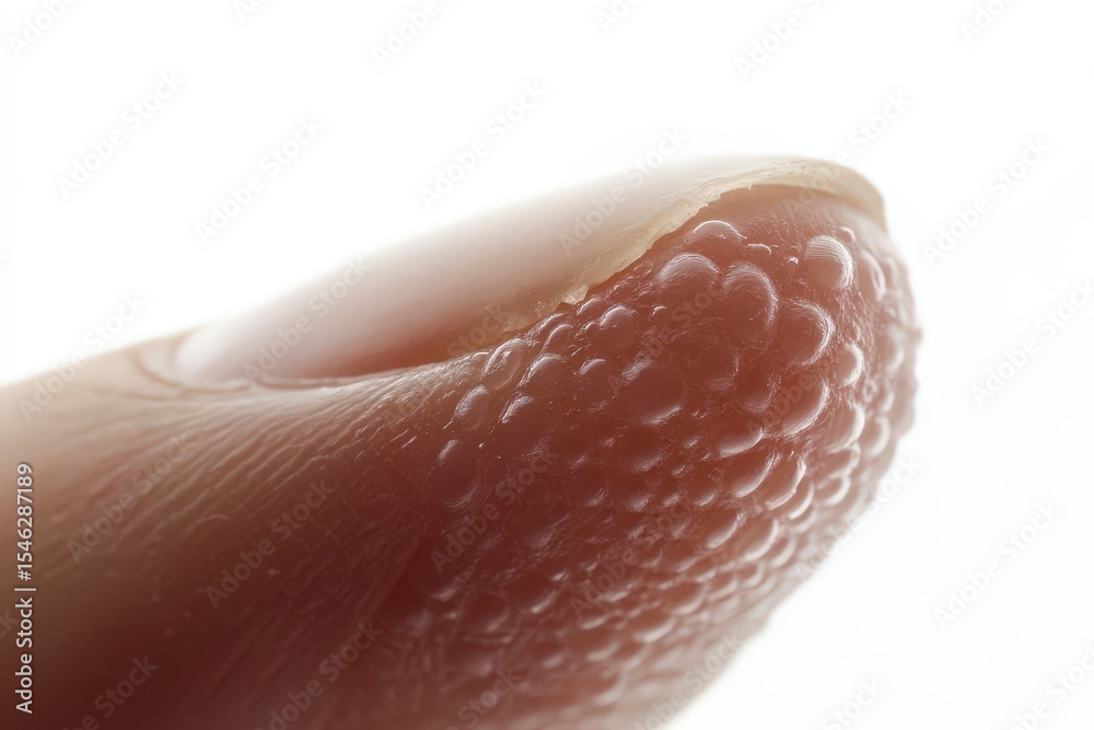 Fototapeta premium Close-up view of textured skin on a fingertip.