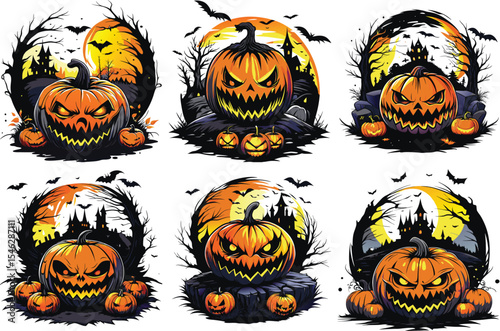 spooky Halloween jack lantern designs
