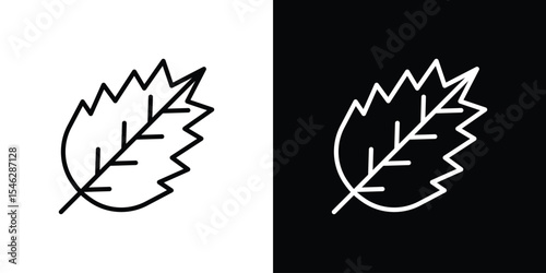Birch leaf icon in black. flat graphic vector icon