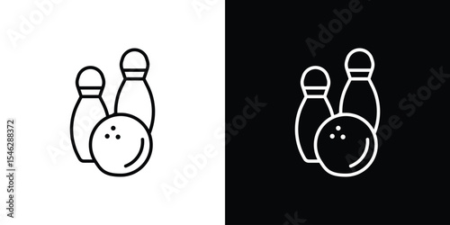Bowling icon in black. flat graphic vector icon