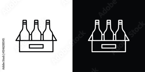 Box of wine icon in black. flat graphic vector icon