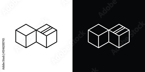 Boxes icon in black. flat graphic vector icon