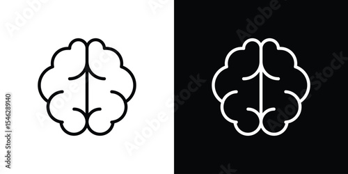 Brain icon in black. flat graphic vector icon