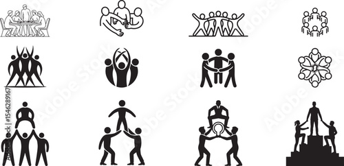 Teamwork collaboration group people unity success. eps-10