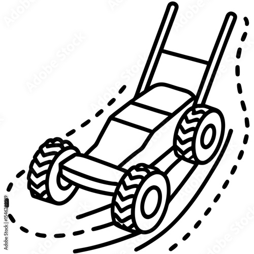 Mower Trail Pattern Outline Vector