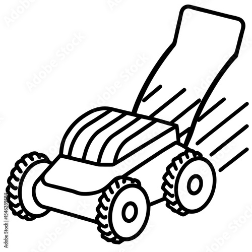 Mower Trail Pattern Outline Vector