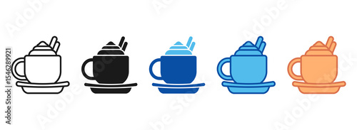 Hot Chocolate Icon Set Multiple Style Collection