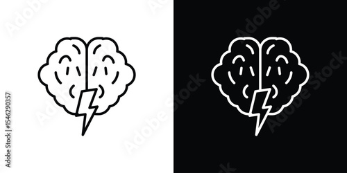Brainstorm icon in black. flat graphic vector icon