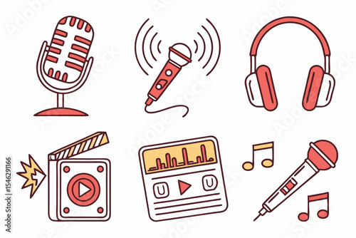 microphone icons set