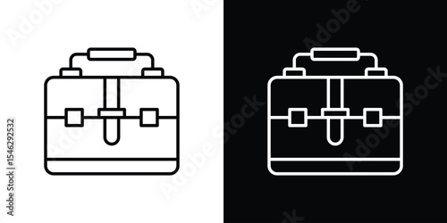 Briefcase icon in black. flat graphic vector icon