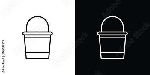 Bucket icon in black. flat graphic vector icon
