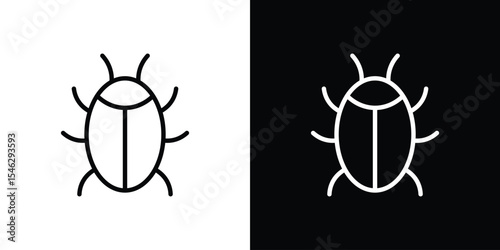 Bug icon in black. flat graphic vector icon