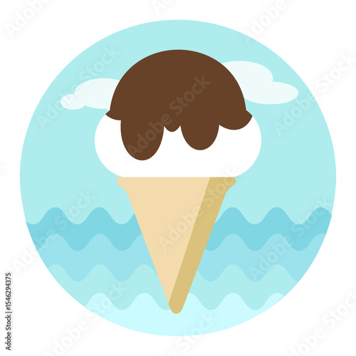 Ice Cream vector icon. Fast food sign
