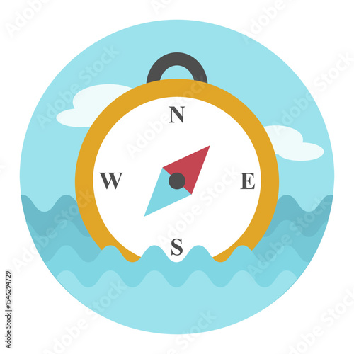 Compass vector icon. Navigation sign
