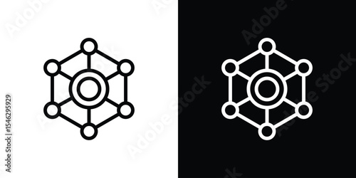 Business modeling icon in black. flat graphic vector icon