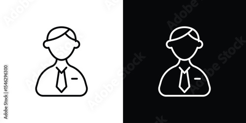 Businessman icon in black. flat graphic vector icon