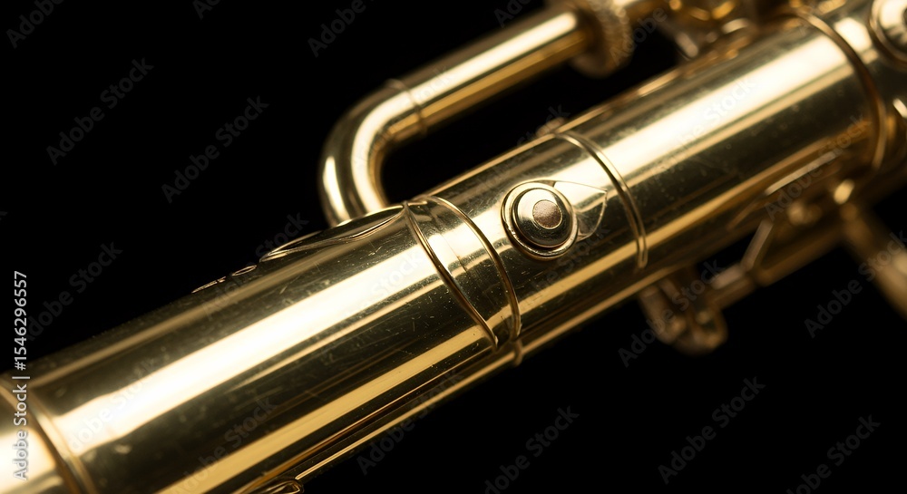 Naklejka premium Close-up of a Golden Saxophone Detail